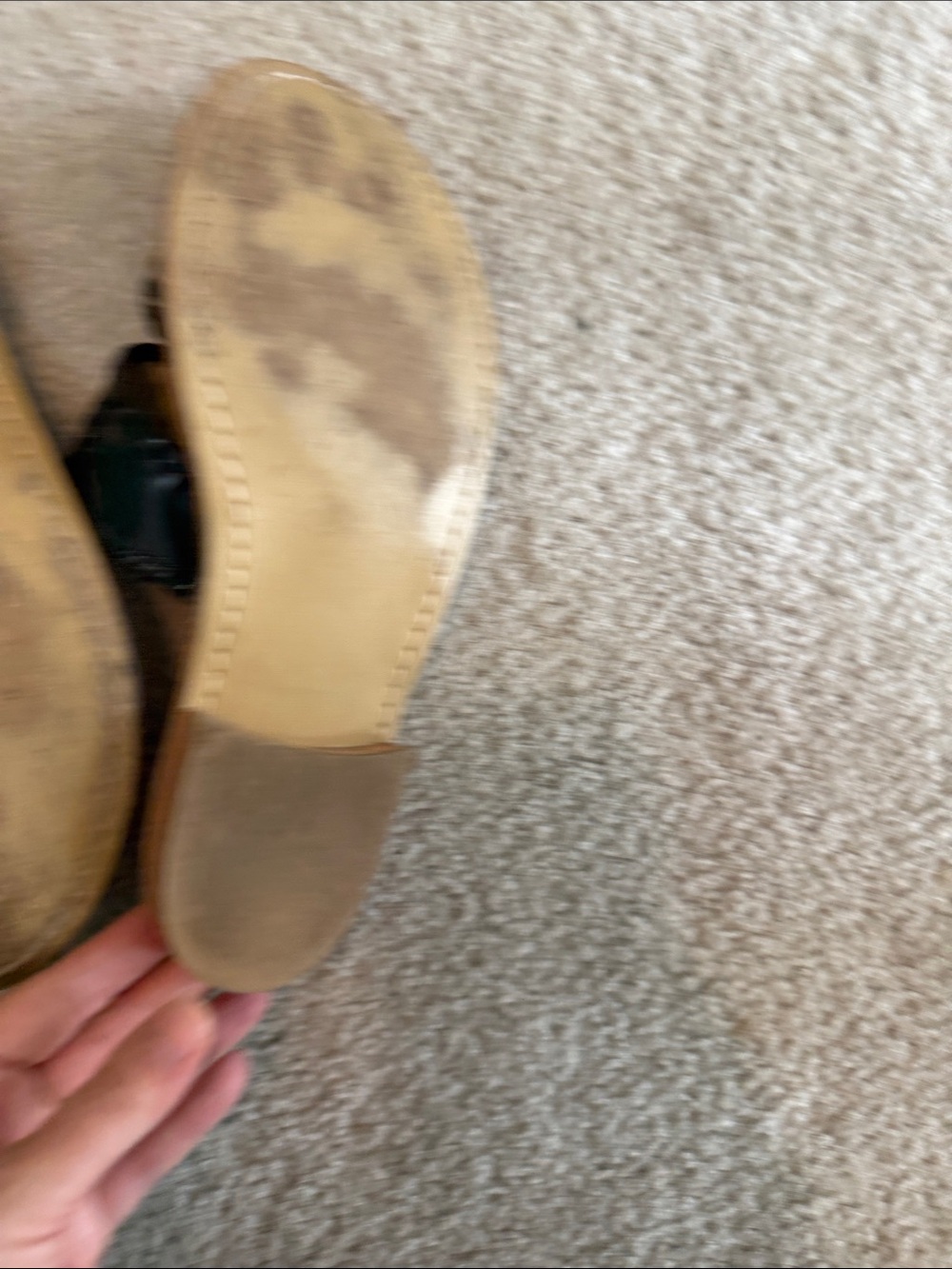 Jack Rogers Black Leather Whipstitched Toe-Ring Sandals - Picture 4 of 10